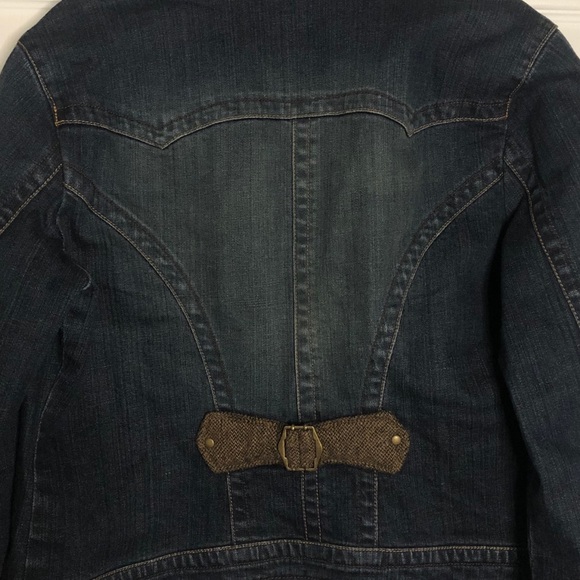 NWOT CAbi Tweed Fringe Trim Denim Jacket #620 M - Picture 9 of 11
